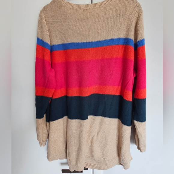 Plus Size 2X 100% Cotton Striped Sweater Tunic Penningtons - Picture 5 of 6